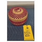 IROQUOIS PORCUPINE LIDDED BASKET