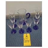 (9 PC) CLEAR/COBALT WATER SET
