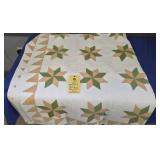 PATCHWORK QUILT 8 POINT STAR BLOCK - 84" X 64"