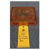 SLIDE TOP FOLK ART BOX - 8"