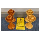 (4) JUGTOWN CANDLE HOLDERS - 5"