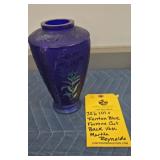 FENTON BLUE FAVRENE CUT-BACK VASE - MARTHA