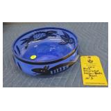 BLUE DECORATED KOSTA BODA BOWL - 10"