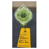 GREEN OPALESCENT JACK IN THE PULPIT VASE - 7"