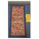 CHINESE EMBROIDERED SILK PANEL - 25"