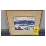 WATERCOLOR LANDSCAPE - ELIZABETH WILKES - 17" X