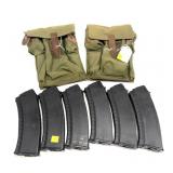 Lot, 6  AK-47 10 Rd. magazines in mag pouches