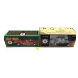 Lot: 2 Texaco die-cast metal banks, includes
