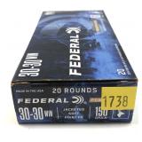 Box of .30-30 WIN. 150-grain jacketed SP FN