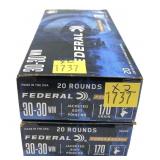 x2- Boxes of .30-30 WIN. 170-grain Federal Soft