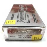 Box of .45-70 Govt. 325-grain FTX Hornady