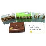 Lot: .458 Win Mag Brass and leather cartridge case