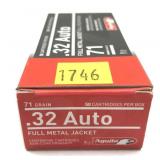 Box of .32 Auto 71-grain FMJ Aguila cartridges, 50