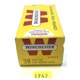 Box of .38 Spl. 158-grain lead Winchester