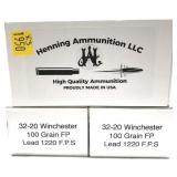 x3- Boxes of .32-20 WIN 100-grain FP lead Henning