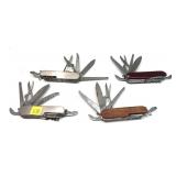 Lot: 4- Assorted Swiss Army style Knives