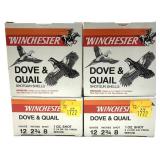 x4- Boxes of 12 Ga. 2.75" No. 8 Winchester dove &