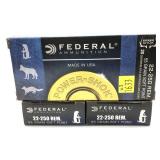 x3 - Boxes of .22-250 Rem. - 55 Gr. Federal S.P.