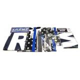 Lot: 6-Gaiters and 2- Trump Flags