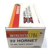 Box of .22 Hornet 45-grain Winchester soft point