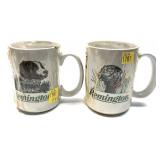 x2- Remington mugs with .22 LR. cartridges -x2