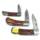 Lot:3- Assorted folding knives includes
