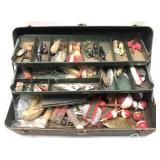 Vintage Metal Tackle box with contents