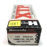 Box of 10mm 180-grain .400 HP/XTP Hornady