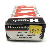Box of .44 Cal. 240-grain .430 HP/XTP Hornady