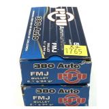 x2- Boxes of .380 Auto 94-grain FMJ PPU