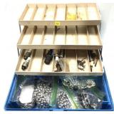 Tackle Box with assorted sinkers
