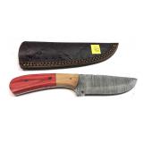 Custom Damascus steel blade knife with embossed