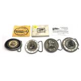 Lot: 4- Assorted Custom Belt Buckles