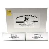 x3- Boxes of .30-40 KRAG 180-grain S.P Hornady