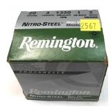 20 Ga. Shotshells, Remington 25 rounds, mixed