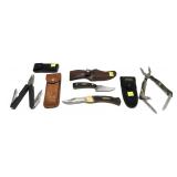 Lot: 4 Assorted Knives with sheaths, includes
