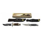 Lot: 2- Assorted Hunting Knives with sheaths