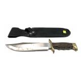Bowing Knife, blade marked Coast with sheath,