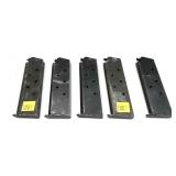 Lot, 5 1911 .45 steel magazines with 2 floor