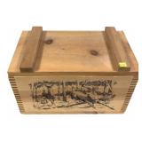 Wooden ammo box with deer,