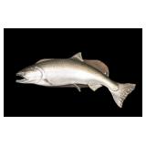 Salmon Mount on wooden plaque, overall length