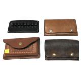 Lot, 4 assorted leather cartridge cases