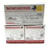 x3 - Boxes of .45 Auto - 230 Gr. FMJ Winchester