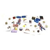 Lot: Assorted Patriotic Lapel Pins and Keychains