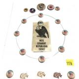 Lot: Assorted Pinbacks and Ribbon