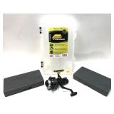 Lot: 3 Empty Tackle Cases and Shimano reel