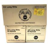 1500 Rds. of .22 LR. UMC Remington cartridges,