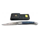 Custom Damascus Blade Folding Knife with