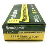 Box of .222 REM 50-grain Remington P.S.P