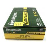 Box of .270 WIN. 150-grain Core-Lokt SP Remington